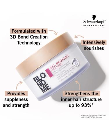 BlondMe All Blondes Rich Mask 500ml - Deep Conditioning Bond Restoring Treatment for Color Treated Blonde Hair - Buy Online on GoSupps.com
