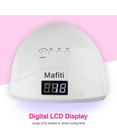 Professional 48W UV LED Nail Lamp Dryer with 4 Timers - Portable Gel Nail Polish Light for Salon & Home - White - Buy Online on GoSupps.com