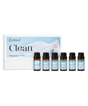 JCLOUD Essential Oils for Laundry Clean Scent Fragrance Oils Set Use with Wool Dryer Balls - Fresh Linen Soft Laundry Warm Cotton Essential Oils for Diffusers for Home Natural Fresh Scent 6x10mL
