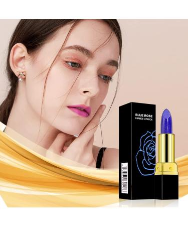 Horuili Magic Blue Color Changing Lipstick Blue Glitter Lipstick Blue Changed to Pink Lip Gloss Long Lasting Hydration Never Fade Natural Lip Care (02) (01) - Buy Online on GoSupps.com