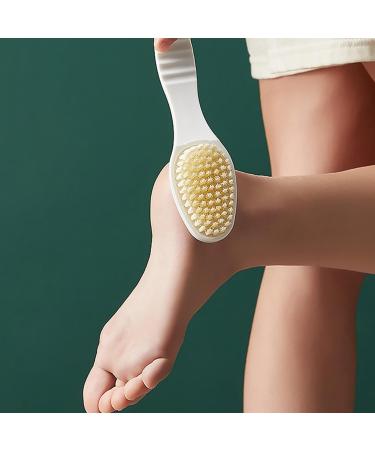 Fellflying Foot Brush and Pumice Stone | 2 in 1 Multifunctional Foot Scrubber Foot Care Tools Comfortable Anti-Slip Bathroom Accessories Gentle Callus Remover for Feet Pumice Stone for Feet White - Buy Online on GoSupps.com