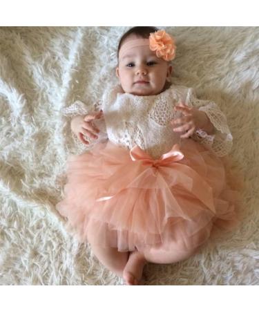 PythJooh Newborn Baby Girl Tutu Bloomers Skirt Headband Set - Petal Peach | 0-2 Years - Buy Online on GoSupps.com
