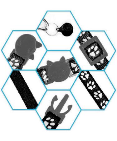 Hepplly 2-Pack Quick Release Reflective Cat Collars with Bell - Black Kitten Collars for Safe Stylish Pets | International Shipping Available - Buy Online on GoSupps.com