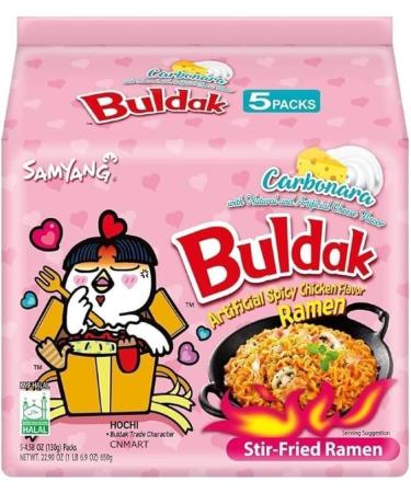Samyang Hot Carbonara Ramen - 140g x 5 | Creamy Italian Carbonara | Harmonious Flavor Contrast | Perfect for Quick Meals | Unique Fusion - Buy Online on GoSupps.com