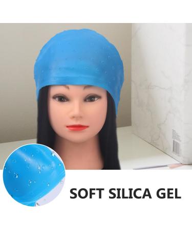 Bonnet de Teinture Capillaire en Silicone Bleu Perfor avec Aiguilles pour Coloration Cheveux Outil Professionnel pour Salon de Coiffure Bonnet de Coiffure R utilisable pour - Buy Online on GoSupps.com