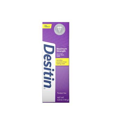 Desitin Maximum Strength Baby Diaper Rash Cream with 40% Zinc Oxide for Treatment, Relief & Prevention, Hypoallergenic, Phthalate- & Paraben-Free Paste, 4.8 oz 4.8 Ounce (Pack of 1)