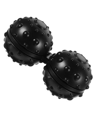GLEAVI 3pcs Black Rattan Glass Holder Yoga Balls Double Lacrosse Ball Bunsen Burner Massage Peanut
