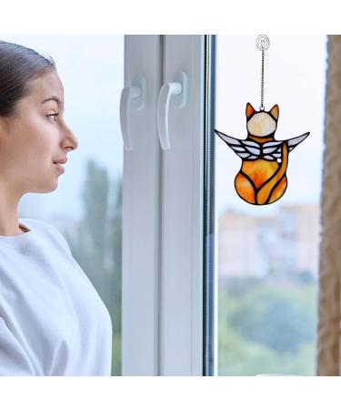 Lam-lord Angel Cat Memorial Ornaments Cat Decor Suncatcher Window Hanging Pet Memorial Statue for Cat Lovers Cat Themed Gifts Ornaments(Orange) - Buy Online on GoSupps.com