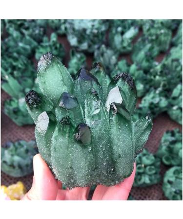 Natural Crystal Rough Stone Crafts Natural Green Ghost Phantom Quartz Crystal Cluster Crystal Druse Specimen Minerals Reiki - Buy Online on GoSupps.com