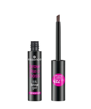 Essence Brow Like Ink Brow Gel eyebrow gel No. 03 brown long -lasting express results vegan waterproof without microplastic particles nanoparticles free 1 Pack (4ml) 03 Dark Brown