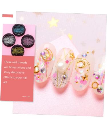 Healeved 64 Boxes Nail Metal Wire Nail Art Wire Nail Threads Nail Striping Tape Nail Art Ornaments Nail Art Threads Nail Decorations for Nail Art Manicure Wire Alloy Gold Thread Moldings - Buy Online on GoSupps.com