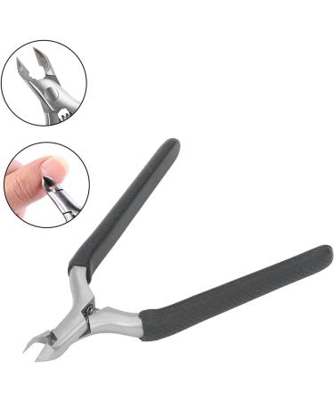 Cuticle Puller Dead Skin Remover Ergonomic Non-Slip Handle Stainless Steel Inline Spring Nail Clipper for Home Nail (Black) - Buy Online on GoSupps.com