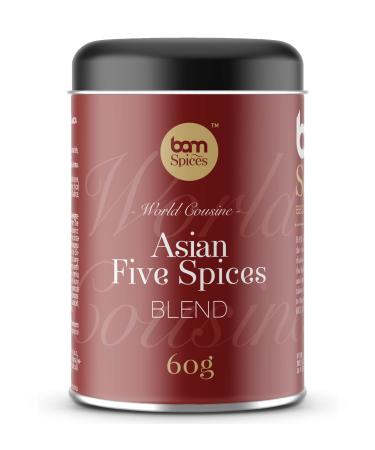 BAM Asian Five Spices Blend, Asian Cooking Spice Blend, Asian Herbs & Spices, Seasoning Blend, 60g