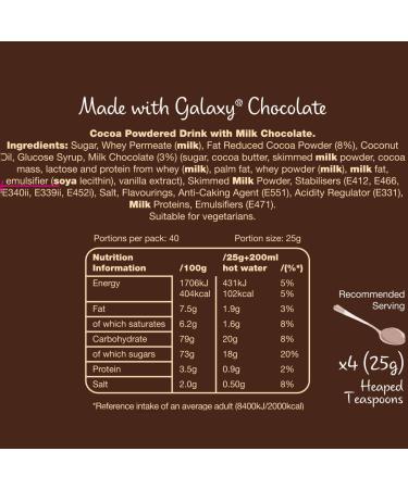Hot Chocolate Bundle - Cadbury Drinking Chocolate Tin 1kg + Galaxy Instant Hot Chocolate Tin 1kg (2kg) Perfect for Those Warm & Cozy Moments Boxed Treatz - Buy Online on GoSupps.com
