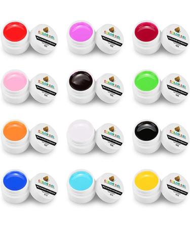 Nails Gel Set 12 Color Nail Painting Gel Nail Art Accessories DIY Professional Nail Paint Color Gel Polish Nail Art (Black) - Buy Online on GoSupps.com