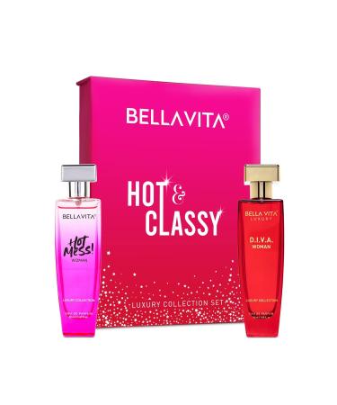 Luxury Hot & Classy Gift Set for Women 2 x 50Ml with Hot Mess D.I.V.A. Perfume|Floral Woody Long Lasting EDP Fragrance Scent