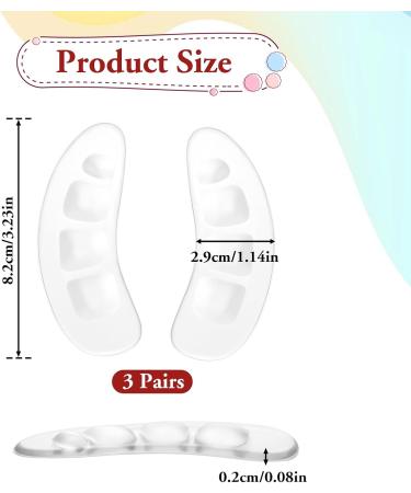 Women's Metatarsal Pads - 3 Pairs Non-Slip Silicone Ball of Foot Cushions for High Heel Comfort | Clear Forefoot Inserts for Heels - Buy Online on GoSupps.com