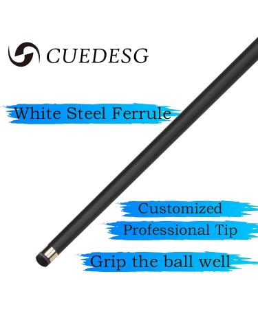 CUEDESG Carbon Fiber Pool Cue Stick 10.5mm/11.8mm/12.5mm Low Deflection Pool Stick Professional Cue Stick with Case(3/8-8 Teeth) Black-10.5mm - Buy Online on GoSupps.com