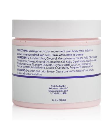 Relumins Premium Brightening Scrub - Intense Exfoliant with Glutathione Arbutin Rosehip & Kojic Acid for Radiant Skin - 400ml International Shipping - Buy Online on GoSupps.com