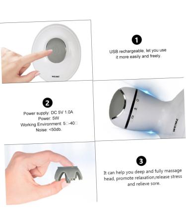 Healvian Electric Head Massager - Silica Gel White | Relaxation & Stress Relief | International Shipping Available - Buy Online on GoSupps.com
