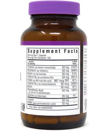 Bluebonnet Nutrition B-Complex 50 - 100 Vegetable Capsules for Optimal Energy & Wellness - Buy Online on GoSupps.com