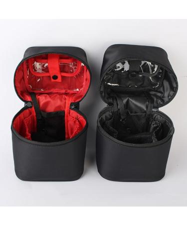 Lmoikesz Round Bag Storage Solid Spacious Travel Organizer for Toothpaste Toothbrush and Skincare Black & Red - Buy Online on GoSupps.com