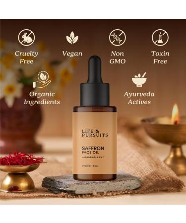 Life & Pursuits Saffron Face Oil - Anti-Aging Moisturizer with Kashmir Saffron & Vitamin C for Brightening Dark Spots & Fine Lines - 1 Fl Oz - Buy Online on GoSupps.com