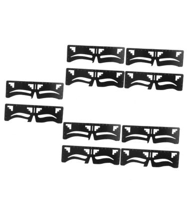 FRCOLOR 10 Pcs Eyebrow Ruler Eyebrows Shaper Makeupset Mini Reusable Eyebrow Shapers Designer Balance 16.5X5X0.1CMx5pcs Blackx5pcs