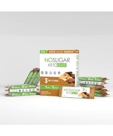 No Sugar Keto Bar Snack - Low Carb No Sugar Keto Snack Food with Keto Friendly Macros (24 x 1.41oz Bars Peanut Butter) Peanut Butter 12 count (Pack of 1) - Buy Online on GoSupps.com