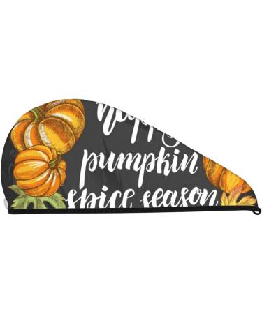 Autumn Harvest Pumpkins Microfiber Hair Towel | Soft Super Absorbent Wrap for Long Curly Thick Hair - Quick Dry Coral Velvet - Buy Online on GoSupps.com