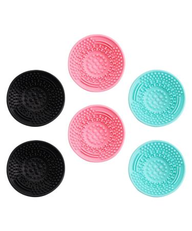 Beaupretty 6pcs Scrub Pad Brush Cleaning Pad Silicone Makeup Applicator Cosmetic Brush Cleaning Mat Makeup Gadgets Makeup Brush Mat Beauty for Makeup Scrubber Foldable