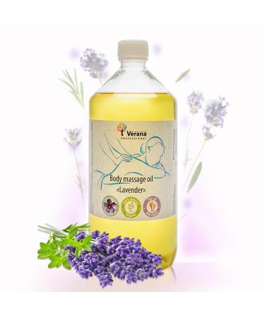 Verda massage oil lavender 100% natural cosmetic vegan genetic engineering free for all skin types maintains the skin rejuvenation improvement in sleep quality aromatherapy (1l)