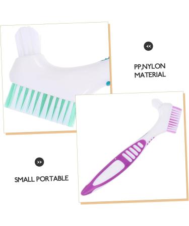 Frcolor 2-Piece Prostheses Cleaning Brush Set | Double-Sided Toothbrush for Cleaning Artificial Dentures | International Shipping Available - Buy Online on GoSupps.com
