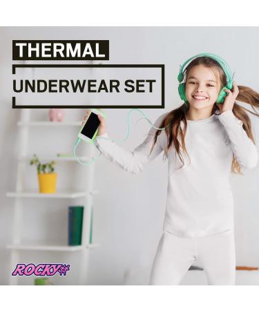 Girls' Rocky Thermal Underwear Set - Black Medium | Long Johns Shirt & Pants Base Layer for Ski & Extreme Cold - Buy Online on GoSupps.com