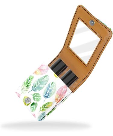 Buy Tropical Green Palms Leather Lipstick Case - Mini Organizer with Mirror for Lip Gloss & Lipstick - Buy Online on GoSupps.com