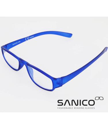 Sanico Fashionable Blue 1.5 Dioptria Reading Glasses - Unisex Optical Aid for Men & Women | Blue Light Blocking I Model Adige - Buy Online on GoSupps.com