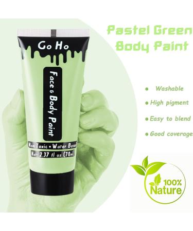Pastel Green Cream Face Body Paint - 2.37oz (70ml) Water Based Makeup for Adults & Children - Perfect for Face Painting, SFX, Cosplay, Festivals & Halloween - Buy Online on GoSupps.com