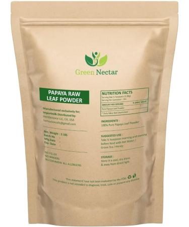 Papaya Leaf Powder 454g | Carica Papaya | Hair & Skin Benefits | Non GMO | Green Nectar 16oz (1lb / 16 oz) - Buy Online on GoSupps.com