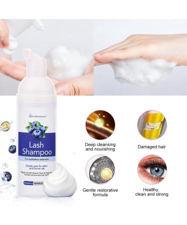 Eyelash Shampoo for Extensions - 60ml Foam Cleanser | Blueberry - Salon & Home Use - Buy Online on GoSupps.com
