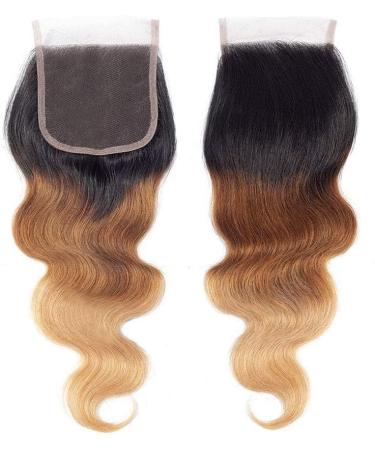 Lace Closure Body Wave Ombre Blonde Hair Closure 4x4 Swiss Lace Free Part Honey Blond 100% Real Human Hair Closure Remy Virgin Hair Soft 1b/4/27 Closure 12 Inch - Buy Online on GoSupps.com