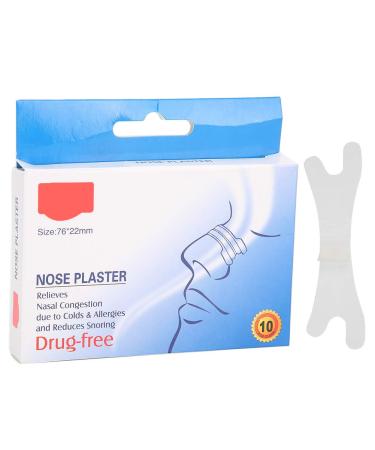 10Pcs Nasal Strips Congestion Relief Anti Snoring Sleeping Nose Patch Nose Sticker Relief Nose Sticker Nasal Strips 10 Pieces Nose Strips for Congestion Relief Congestion Relief