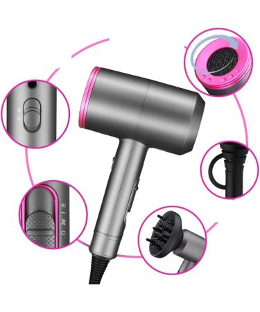 Professional Hair Dryer 2000 watts Quick-Drying ion Hair Dryer with 3 Levels of Wind Temperature with Diffuser and Concentrator Suitable for a Variety of Female and Male Hairstyles A Small Gift - Buy Online on GoSupps.com