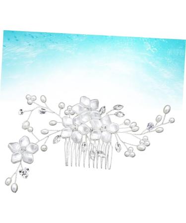 Beatifufu 1pc Bridal Hair Combs Floral Hair Comb Bridal Headpieces for Wedding Pearl Hair Pin Grey Lace Front Wigs Wedding Hair Comb Bridal Hair Pin Women Hair Combs Wedding Headpiece White - Buy Online on GoSupps.com