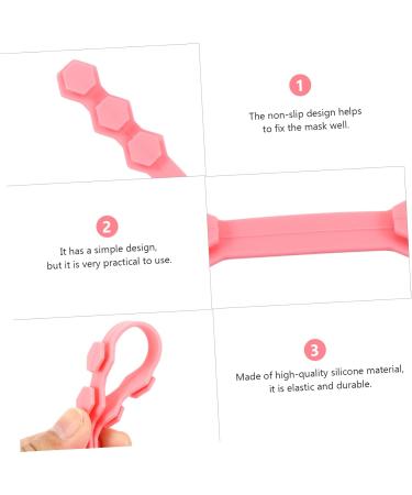 Ipetboom 10-Pack Adjustable Silicone Mask Hooks | Lanyard Earring Holders for Enhanced Face Protection - 14.7x1.9cm - Pink Buckle Pebbles - Buy Online on GoSupps.com