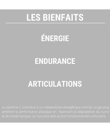 SPORT FORMULA Power Endurance Joints Recovery Ginseng Turmeric Maca Vitamin C Ashwagandha 100% Natural Physical Performance Food Supplement 60 Capsules Made in France - Buy Online on GoSupps.com