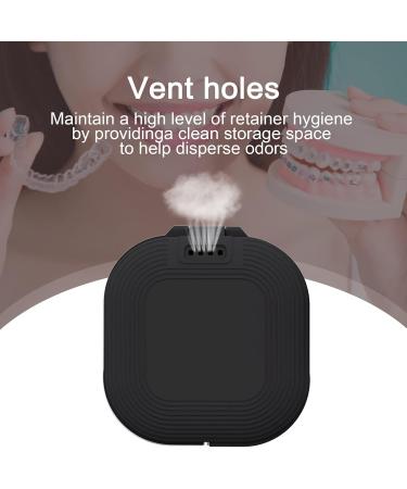 Cute Slim Aligner Case Set with Vent Holes for Invisalign - Retainer Case for Women Men, Includes Removal Tool and Toothbrush (Black) - Buy Online on GoSupps.com