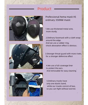 ASAki Fencing Mask LV2 CE1600N Hema Gear with Full Coverage Lining - Removable & Washable - Ear Protection - Steel Sword Resistant - Large - Buy Online on GoSupps.com