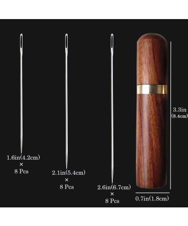 YAWALL Large Eye Hand Sewing Needles - 30PCS Cross Stitch, Leather, Embroidery Needles with Wood Case - Light Brown - Buy Online on GoSupps.com