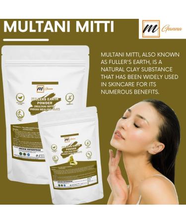 mGanna 100% Natural Purified Multani Mitti 100 g / 0.22 lbs Fullers Earth Clay Powder Cosmetic Grade | Natural Face Mask - Buy Online on GoSupps.com