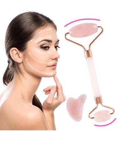Jade Roller Gua Sha Face Roller Jade Roller for Face and Gua Sha Tools Set Roller Skin Care Tools jade roller and gua sha set- Anti Aging Rose Quartz Roller Massager - 100% Real Natural Jade Roller for Face Eye Neck - Beauty Jade Facial Roller for Slimmin - Buy Online on GoSupps.com